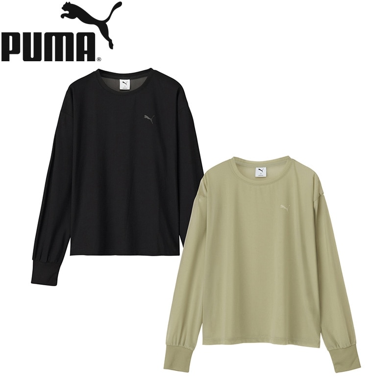 PUMA プーマ メッシュロングスリーブTシャツ(ブラック): 通常