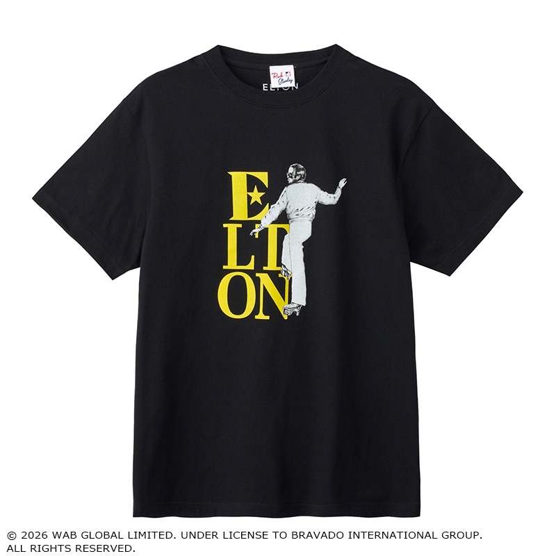 Elton John / エルトン・ジョン Tシャツ ブラック (ワイド)(ブラック