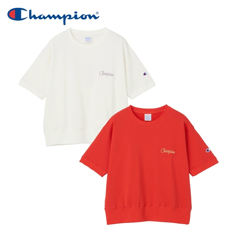 Champion チャンピオン ラメ刺しゅう裏毛スウェット(ホワイト): 通常