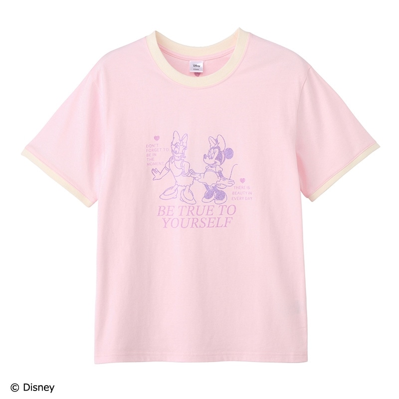 Disney（ディズニー）/ ミニー＆デイジー / リンガーTシャツ ピンク