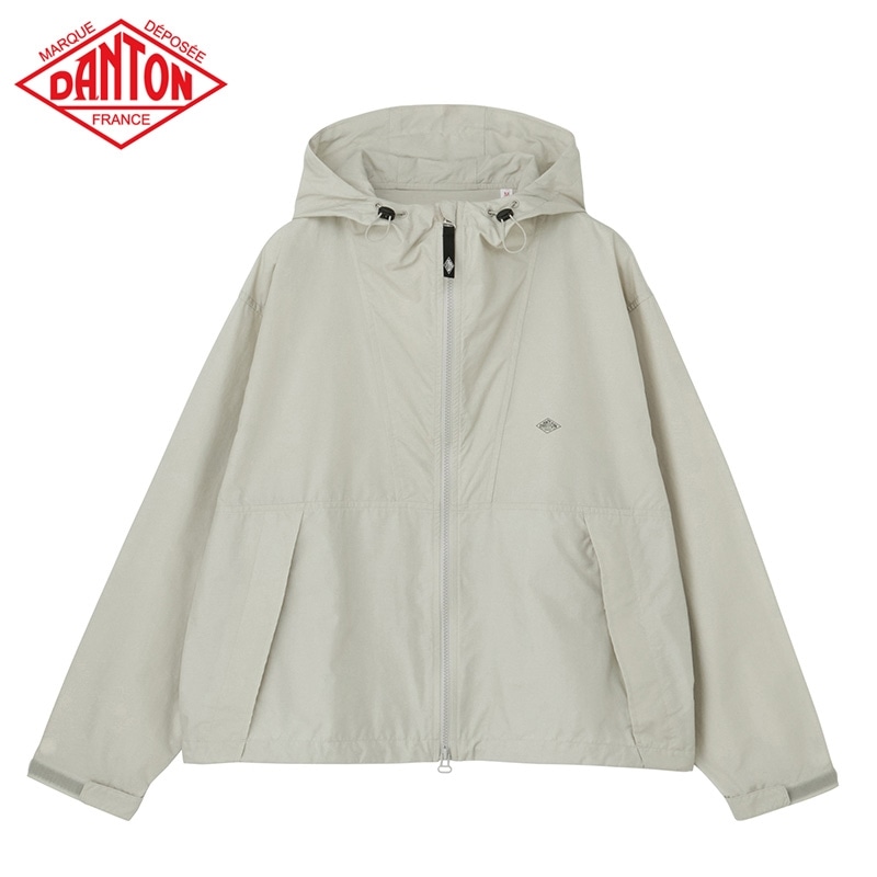 ダントンDANTON ナイロンフードコート グレージュM レディース ◇DANTON(ダントン) ナイロンタフタミドルダウンフードジャケット