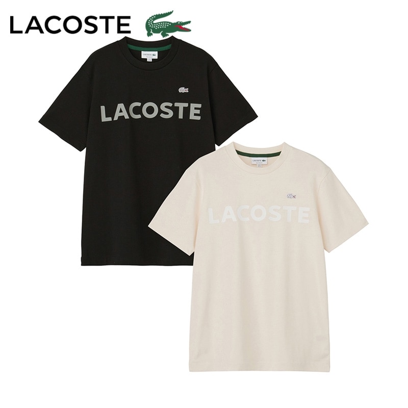 LACOSTE ヘビーウエイトTシャツ スウェットシャツМ　中央ロゴ LACOSTE（ラコステ） tシャツ ヘビーウェイト ロゴプリントTシャツ