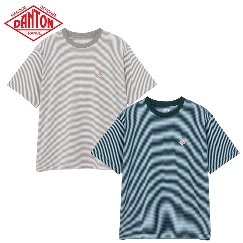 DANTON ダントン ボーダーTシャツ(グレー・ホワイト): 通常| プラザ