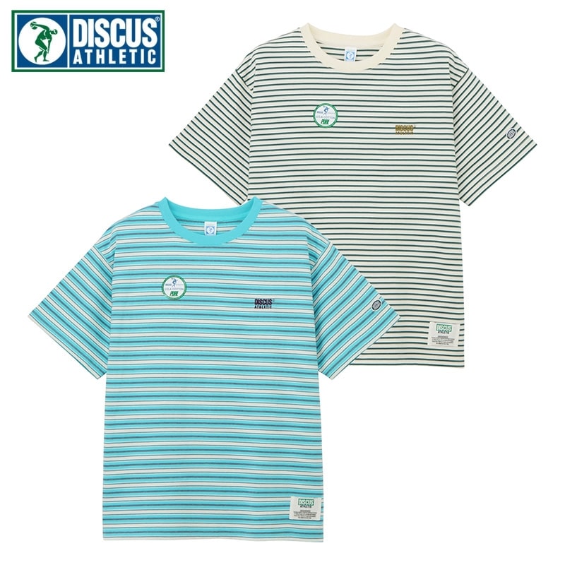 DISCUS ディスカス ボーダーTシャツ(グリーン): 通常| プラザ