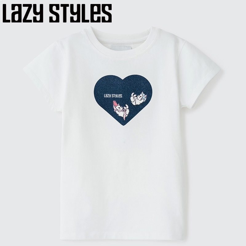 Lazy Styles レイジースタイルズ ヨチミミ Tシャツ（ハート）ホワイト