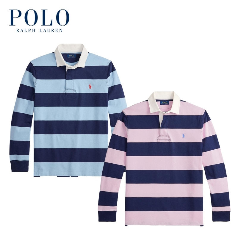 新品 Polo by Ralph Lauren ラルフローレン ラガーシャツ POLO RALPH LAUREN ポロ ラルフ ローレン ラグビーシャツ(ブルー