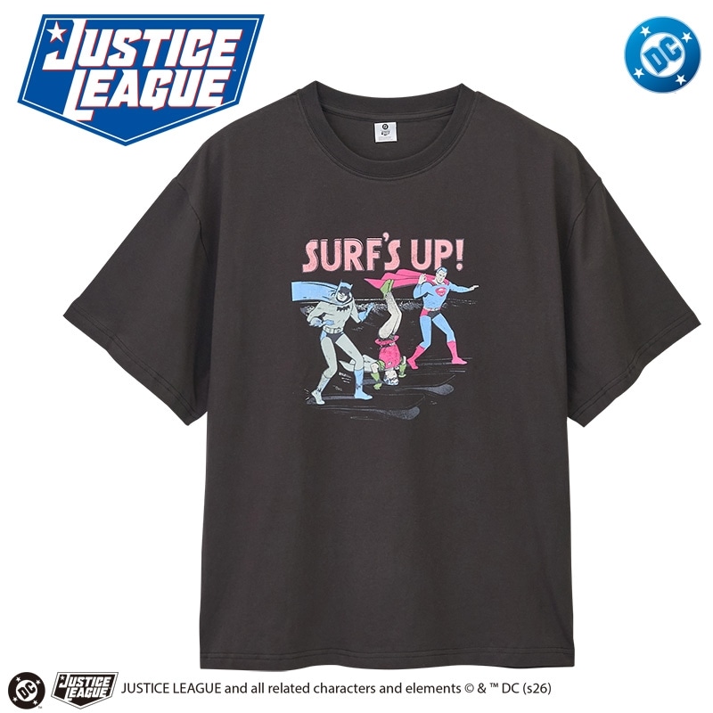 Justice League ジャスティス・リーグ Tシャツ チャコール (ワイド