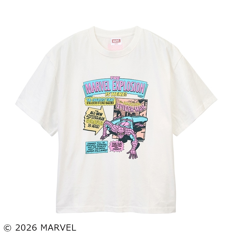SPIDER-MAN スパイダーマン / Tシャツ オフホワイト (ビッグ)(オフ