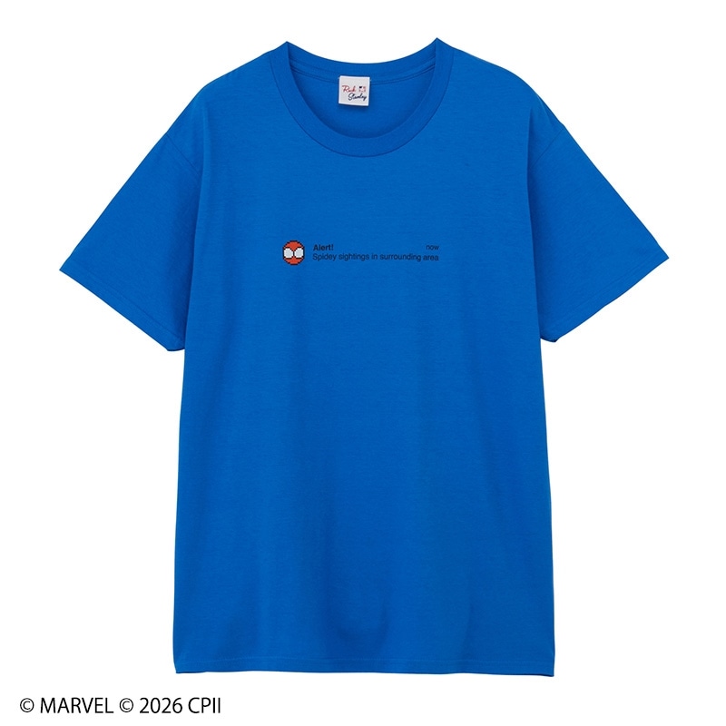 SPIDER-MAN スパイダーマン / Tシャツ ブルー (ワイド)(ブルー): 通常