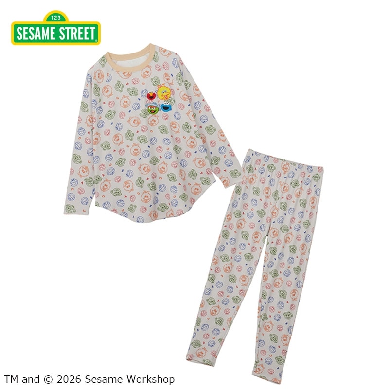 Sesame Street セサミストリート リブルームウエア ベージュ(ベージュ