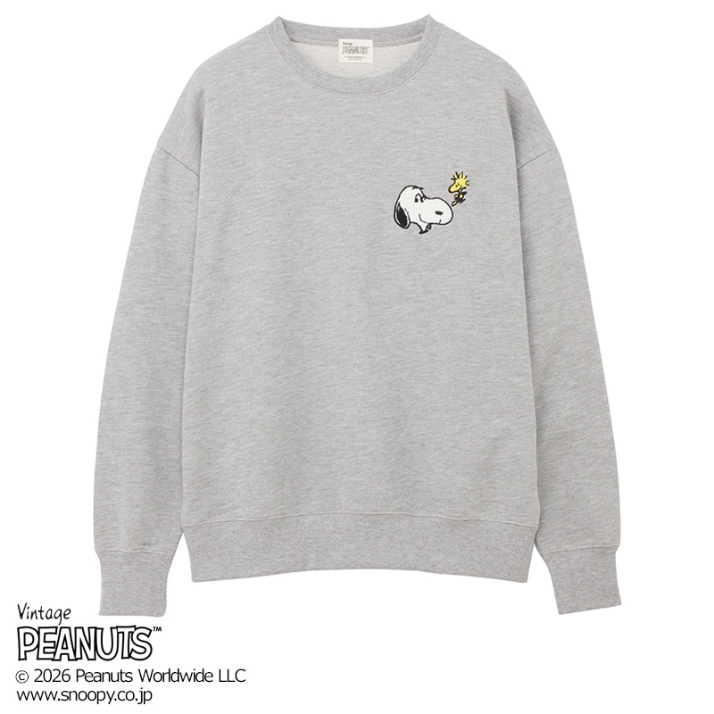 スヌーピー PEANUTS サガラ刺しゅうスウェット グレー(グレー): 通常