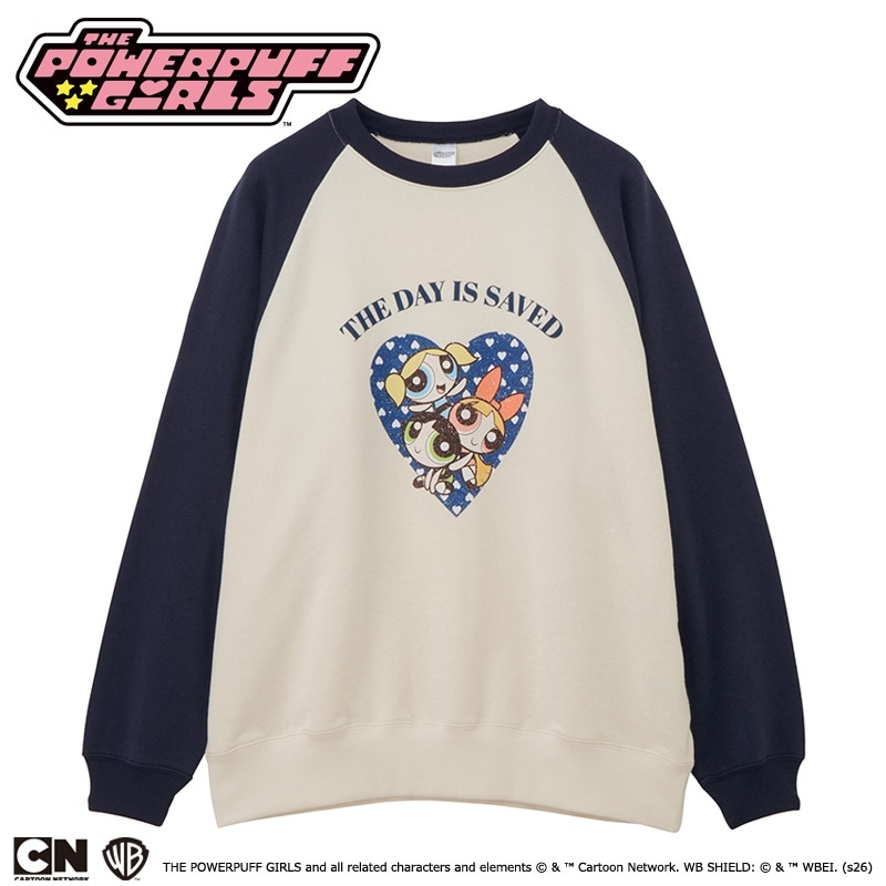 THE POWERPUFF GIRLS パワーパフ ガールズ ラグランスウェット バニラ