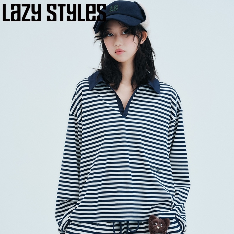Lazy styles レイジースタイルズ ボーダーロングスリーブTシャツ