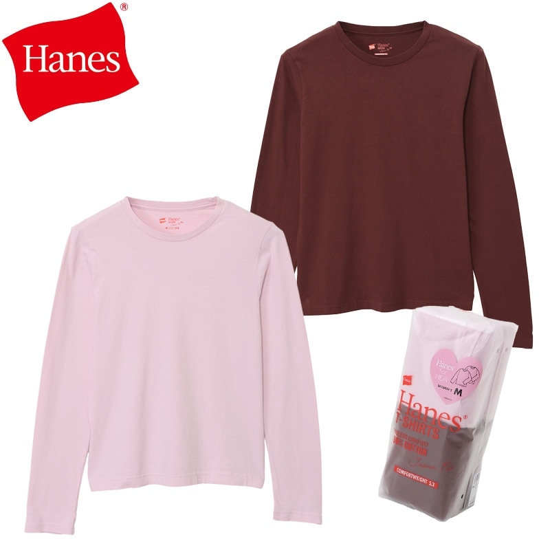 Hanes ヘインズ ジャパンフィット for HER クルーネックロングスリーブ