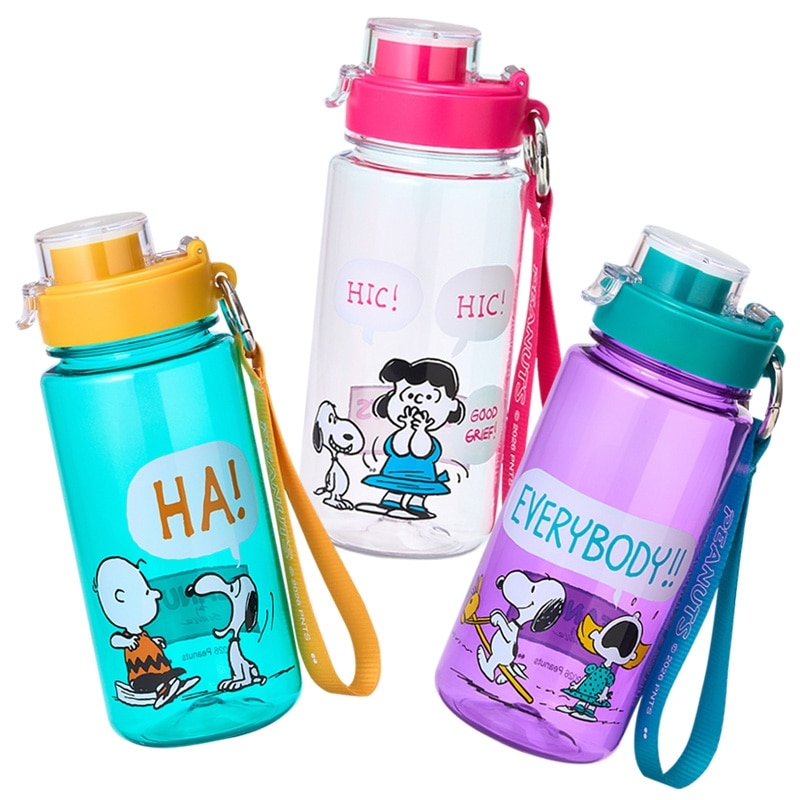 スヌーピー PEANUTS ストラップ付きドリンクボトル(BLUE): 通常