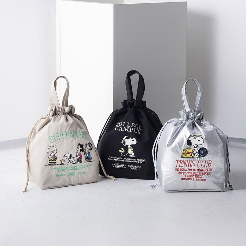 スヌーピー PEANUTS 保冷巾着トート(ベージュ): 通常| プラザ