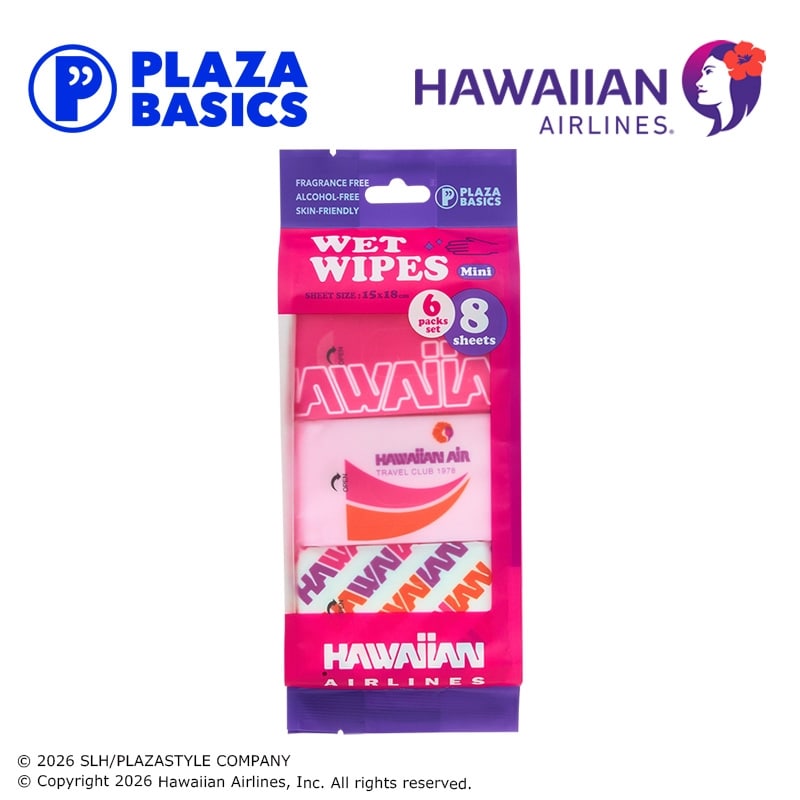 PLAZA BASICS HAWAIIAN AIRLINES ハワイアン航空 ウェットワイプミニ6