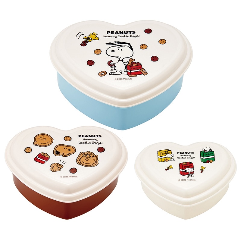 PLAZA スヌーピー 3P ランチハート ランチボックス スヌーピー PEANUTS シールランチボックス3Pセット Yummy Cookie Days