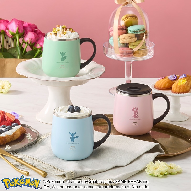 ポケモン イーブイ　ニンフィア　グレイシア　リーフィア　マグカップ　BRUNO BRUNO ポケモン 蓋つきステンレスマグSHORT(ニンフィア): 通常| プラザ