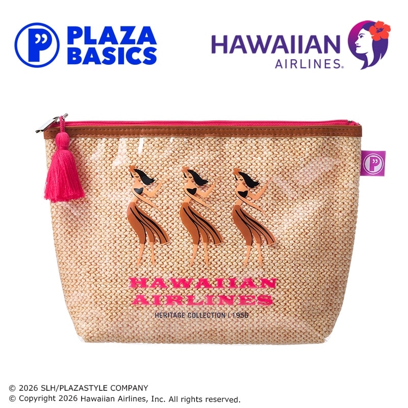 PLAZA BASICS HAWAIIAN AIRLINES ハワイアン航空 舟形ポーチ(舟形