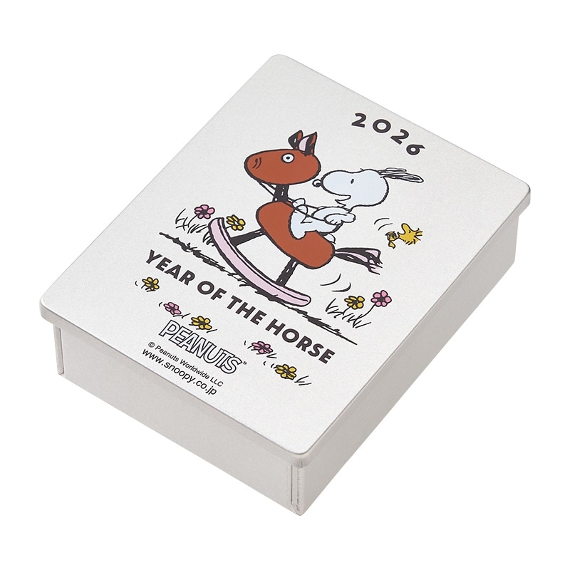 スヌーピー PEANUTS 干支缶 ホース(クッキー・マシュマロ入り