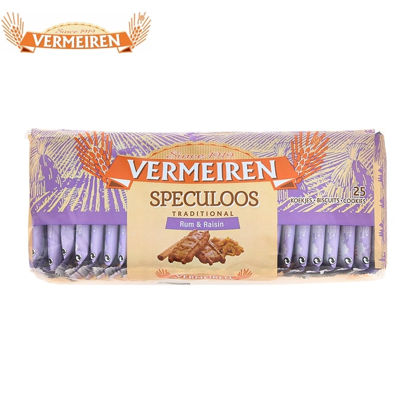 VERMEIREN ベルメーレン カラメルビスケット ラムレーズン 25枚入り