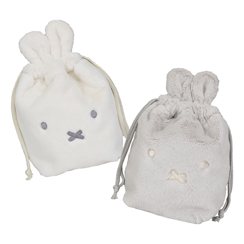 ミッフィー Miffy フェイス巾着(アイボリー): 通常| プラザ
