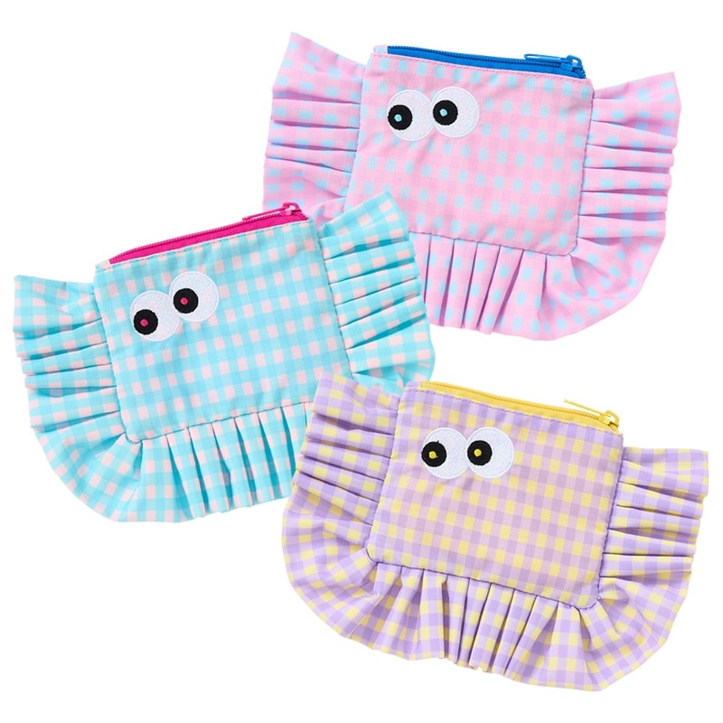 MONSTER モンスター フリルポーチ チェック柄(ピンク): 通常| プラザ