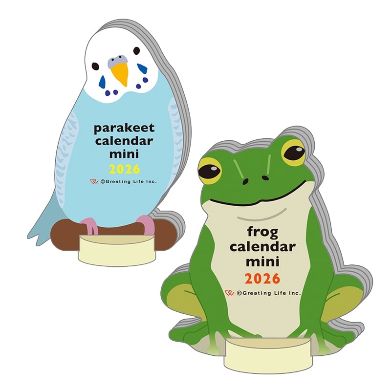 アニマル ダイカット カレンダーミニ 2026(インコ): 通常
