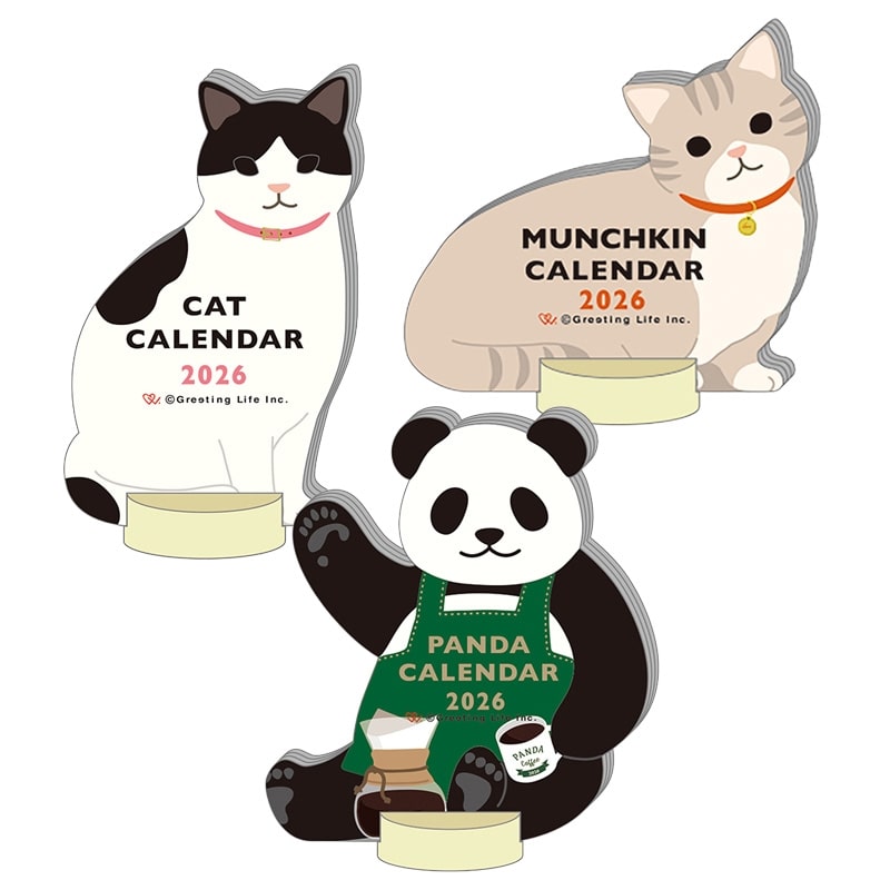 アニマル ダイカット カレンダー 2026(ネコ): 通常| プラザオンライン