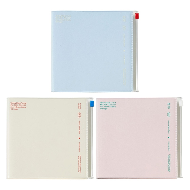 2026年3月始まり】 クリアスライドジッパー スクエア ウィークリー