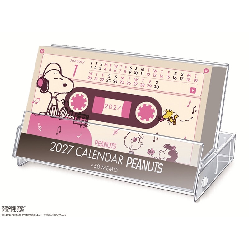✨新品✨ スヌーピー 永久カレンダー 2027年1月始まり】スヌーピー PEANUTS 卓上カレンダー カセットテープ