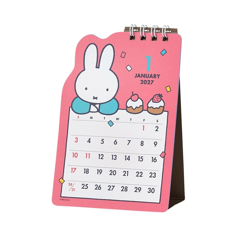 2027年1月始まり】ミッフィー Miffy 卓上カレンダー(ピンク): 通常