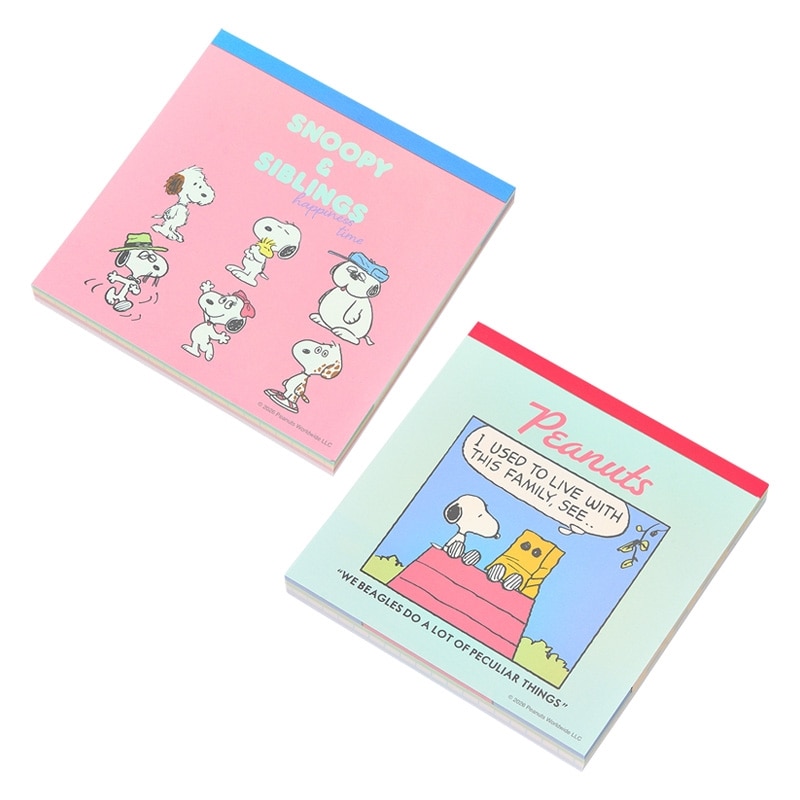 スヌーピー PEANUTS スクエアメモ PEANUTS SNOOPY＆SIBLINGS(ピンク
