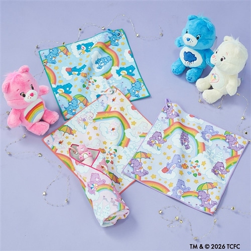 Care Bears ケアベア 全面プリント柄くっつきタオル パターン(オフ