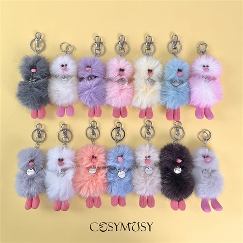 Cosymosy コジモジ ミニバードキーリング(マシュマロ): 通常| プラザ