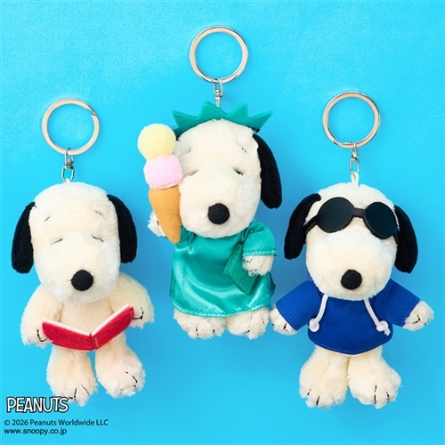 スヌーピー PEANUTS プチふわマスコットキーリング ニューヨーク