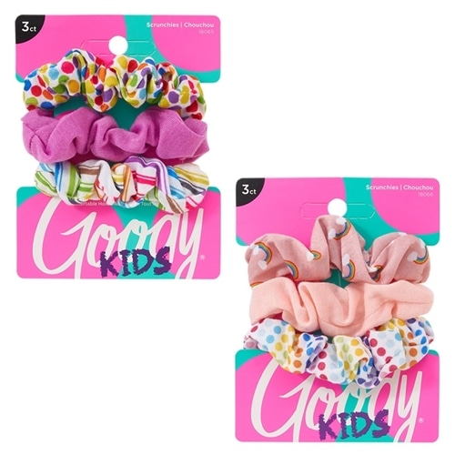 goody キッズシュシュ3P パープルレインボー・ピーチレインボー