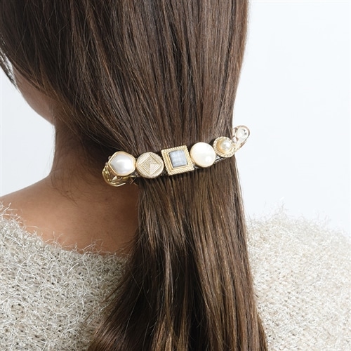 大人可愛い 紫陽花のヘアアクセサリー バナナクリップ パープル