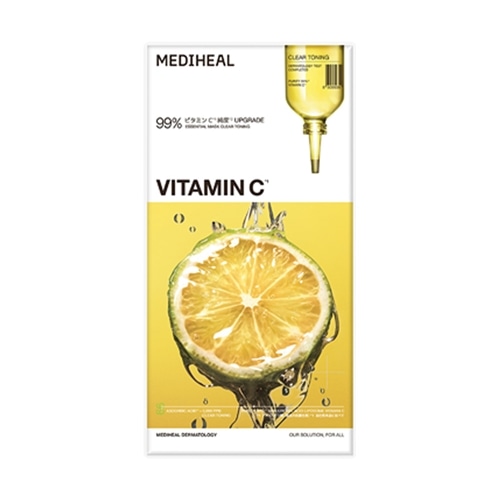 メディヒール ビタミンC シートマスク 1枚入り　プランエスクリニック MEDIHEAL メディヒール ビタミンCエッセンシャルマスククリア
