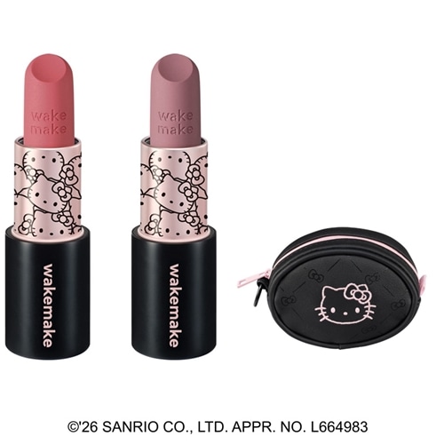 wakemake×ハローキティ　LIP EYE KITウォームトーンレディバッグ wakemake ウェイクメイク ハローキティ ウォータフルグロウティント(14