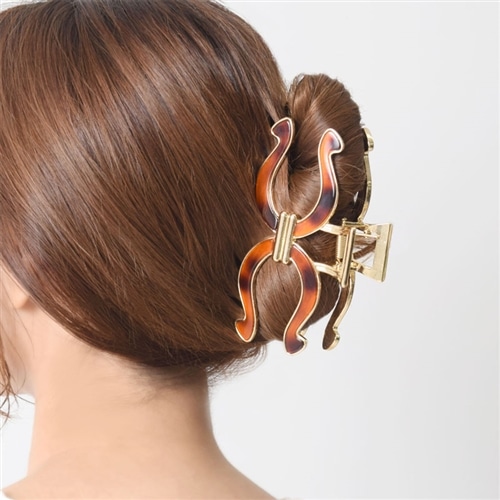 Accra ブラウン ヘアクリップ 楽天市場】パイソン風 型押し ヘアクリップ パイソン柄 シンプル