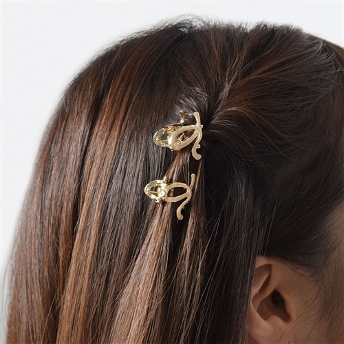 No.605 ～608花モチーフ ヘアクリップ ゴールド CEMO NEMO（セモネモ） ヘアクリップ メタル フラワー ミニヘア