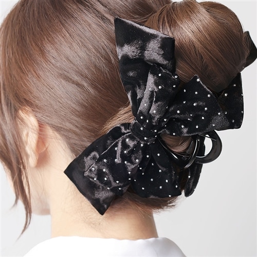 ブラック ヘアクリップ Flowering フラワーリング ヘアクリップ HHC0594(ブラック): 通常