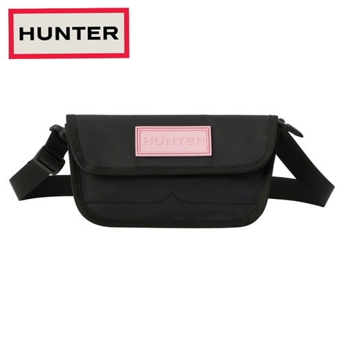 HUNTER ハンター ミニ クロスボディ ピンク ロゴ(ブラック