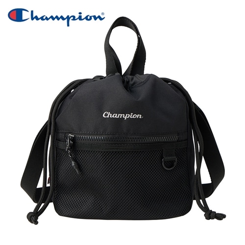Champion チャンピオン シルバーロゴ シ巾着ショルダーバッグ ブラック