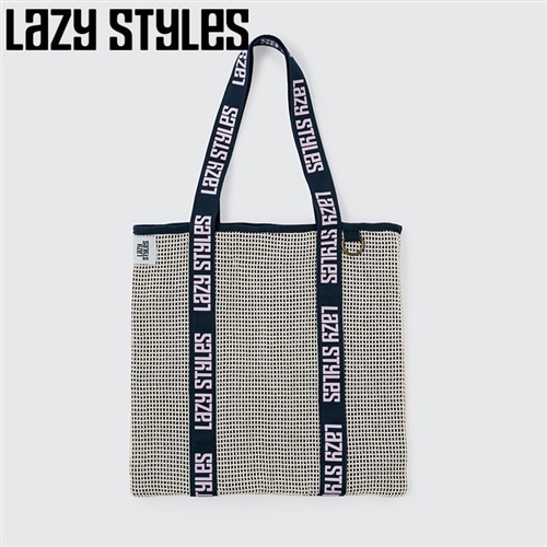 Lazy Styles レイジースタイルズ ハンドルロゴ メッシュトートバッグ