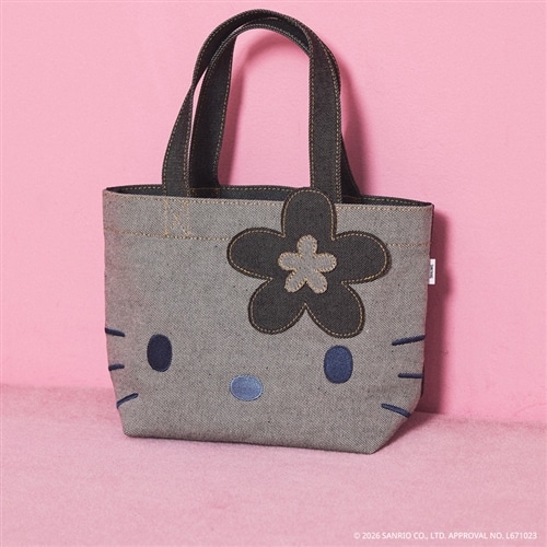 SOMETHING サムシング HELLO KITTY ハローキティ デニムメイクポーチ