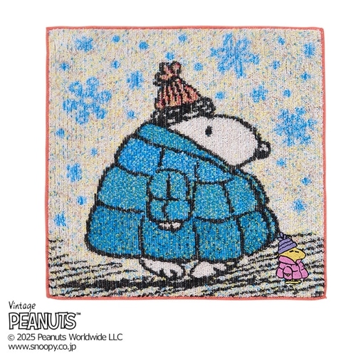 【10/9まで先行予約】スヌーピー PEANUTS 五彩織りミニタオル ダウン