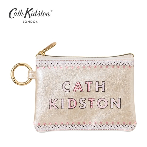 Cath Kidston キャス キッドソン カラビナ付きミニフラットポーチ ゴールド
